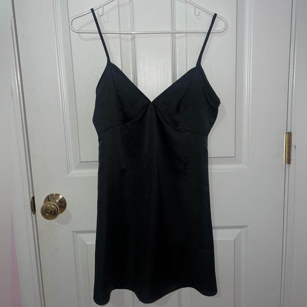 Forever 21 Black Satin Dress